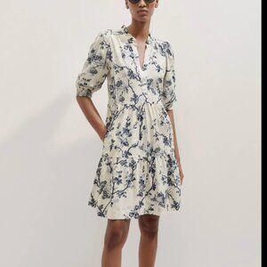 ME+EM  botanical print tiered short dress US Size 12